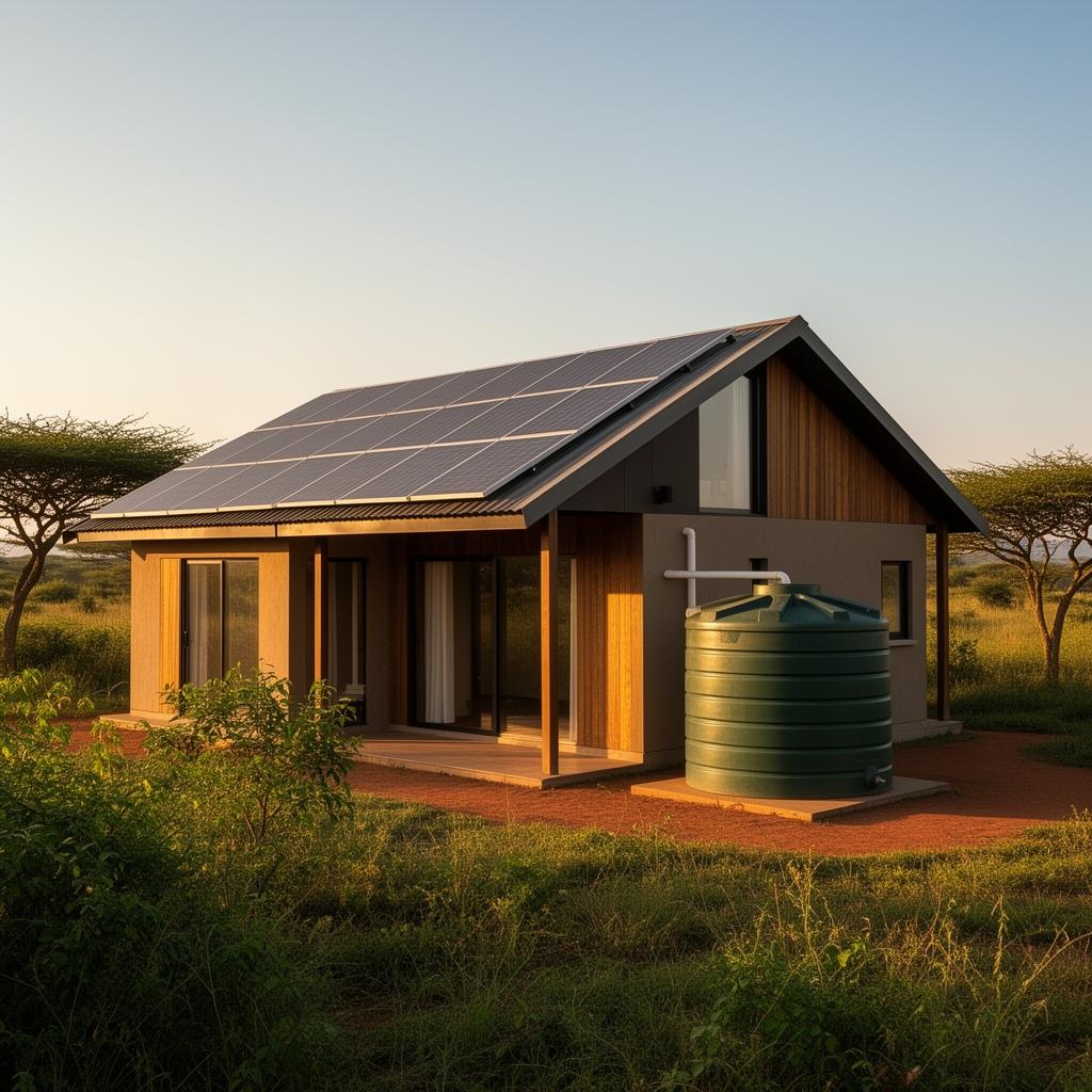 Sustainable housing with solar and rainwater harvesting